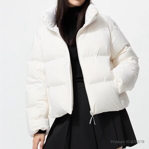 Uniqlo Women’s Down White Jacket (with hoodie)